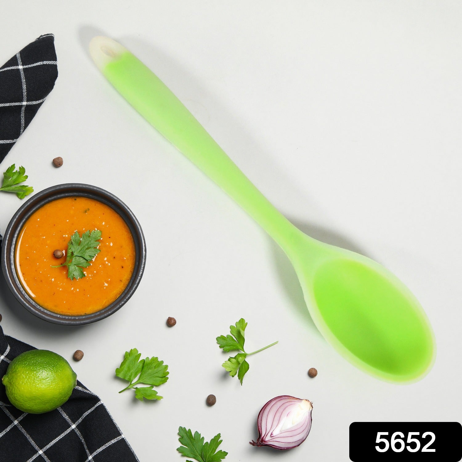 5652 Multipurpose Silicone Spoon, Silicone Basting Spoon Non-Stick Kitchen Utensils Household Gadgets Heat-Resistant Non Stick Spoons Kitchen Cookware Items For Cooking (1 pc / 27 Cm) 5652 Multipurpose Silicone Spoon, Silicone Basting Spoon Non-Stick Kitchen Utensils Household Gadgets Heat-Resistant Non Stick Spoons Kitchen Cookware Items For Cooking (1 pc / 27 Cm)